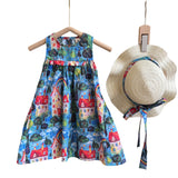 Western Style Little Girl Beach Vacation Vest Skirt + Hat
