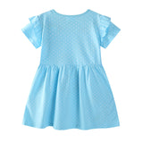 Rabbit Flower Embroidered Short Sleeve Dress