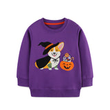 Halloween Cartoon Patch Pullover