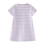 Kitten Embroidered Patch Short Sleeve Dress