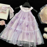 Butterfly Sleeveless Tulle Skirt