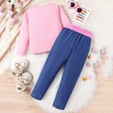 Letter Printed Long-Sleeved T-shirt + Trousers