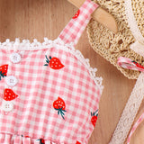 Strawberry Printing Pastoral Style Dress + Bag