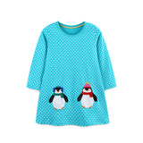 Penguin Embroidered Patch Dress