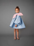 Bubble Long Sleeve Bow Dress