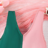 Baby Three Color Matching Pocket Suspender Shorts