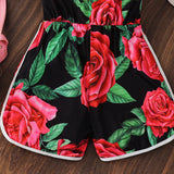 Flower Printing Gallus Siamese Trousers