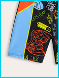 Boy's Cartoon Game Printed Swimsuit