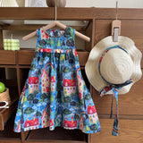Western Style Little Girl Beach Vacation Vest Skirt + Hat