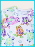 Long Sleeve Turtle Print Children's Swimsuit