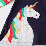 Embroidered Unicorn Long Sleeve Dress