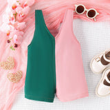 Baby Three Color Matching Pocket Suspender Shorts