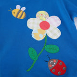 Flower Bee Embroidered Patch Sweatshirt