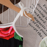 Flower Printing Gallus Siamese Trousers