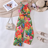 Printed Halter Long Jumpsuit