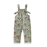 Easter Printed Suspender Pants