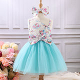 Oblique Shoulder Cartoon Sling Unicorn Print Dress