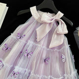 Butterfly Sleeveless Tulle Skirt
