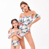 Mom & Me-Leaf Print Swimsuit