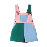 Baby Three Color Matching Pocket Suspender Shorts