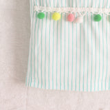 Girls' Rainbow Embroidered Strap Top + Trousers Suit