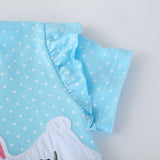 Rabbit Flower Embroidered Short Sleeve Dress