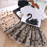 Cartoon Swan Short Sleeve + Skirt