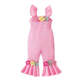 Knitted Three-Dimensional Flower Bell-Bottom Pants