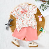 Easter Children's Clothing Cartoon Rabbit Print Short Sleeve Suit