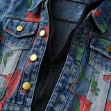 Children's Dinosaur Print Denim Hooded Jacket