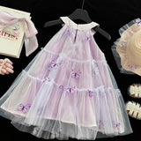 Butterfly Sleeveless Tulle Skirt