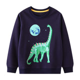 Luminous Dinosaur Printed Sweater