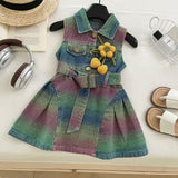 Sleeveless Flower Gradient Dress