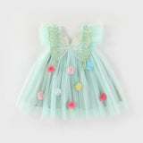 Multi-Color Optional-Butterfly Wings Three-Dimensional Embroidery Flower Dress