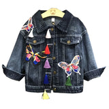 Butterfly Embroidery Denim Coat