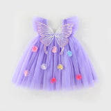 Multi-Color Optional-Butterfly Wings Three-Dimensional Embroidery Flower Dress