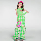 Letter Vest Plaid Trousers Suit