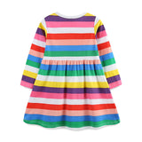 Rainbow Striped Long Sleeve Dress
