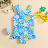 Children's Shell Printed Swimsuit