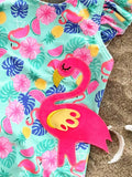 Flamingo Ruffled Cartoon Swimsuit