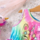 Cat Gradient Printing Dress