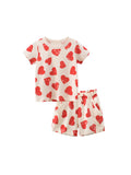 Printed Children's Short-Sleeved Shorts Two-Piece Set