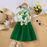 Printed Halter Top Skirt Suit