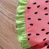 Watermelon Printing Suspender Shorts Suit