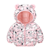 Children's Hoodie Ears Printed Cotton-Padded Jacket