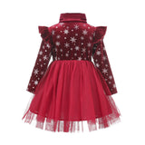 Christmas Sale-Children's Clothes Snowflake Flannel Dress