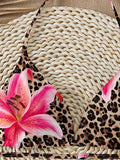 Leopard Print Flower Swimsuit