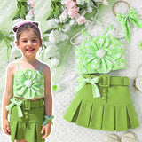 Flower Sling + Pleated Skirt + Belt + Headdress