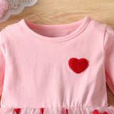 Valentine's Day Love Embroidered Mesh Dress