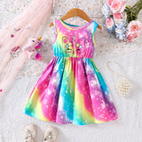 Cat Gradient Printing Dress